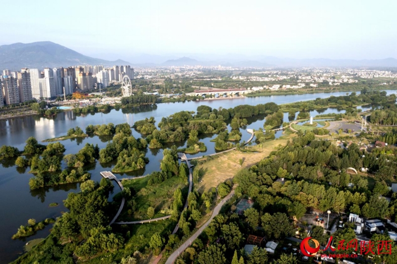 Αεροφωτογραφία του Πάρκου Υγροτόπων Τιενχάν. (Φωτογραφία / Xinhua)