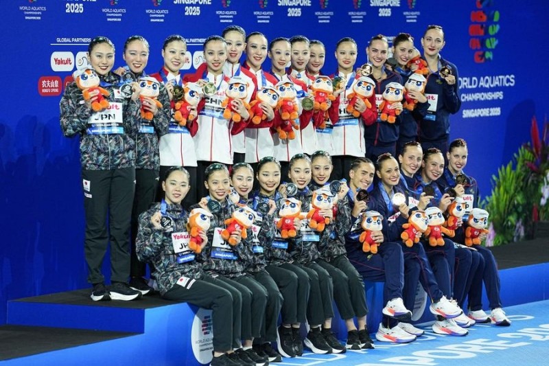 Η Κίνα κατέκτησε τον τίτλο στο ομαδικό ελεύθερο πρόγραμμα στο Παγκόσμιο Πρωτάθλημα Υγρού Στίβου