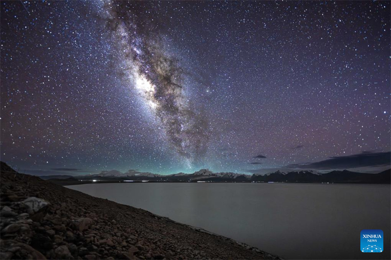 Άποψη του Γαλαξία πάνω από την Λίμνη Μπαϊκού Τσo στην Αυτόνομη Περιοχή Σιτζάνγκ