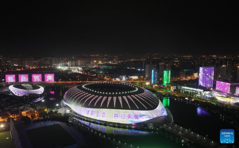 Πανοραμική θέα της πόλης Τιεντζίν της Κίνας