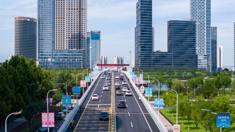 Πανοραμική θέα της πόλης Τιεντζίν της Κίνας