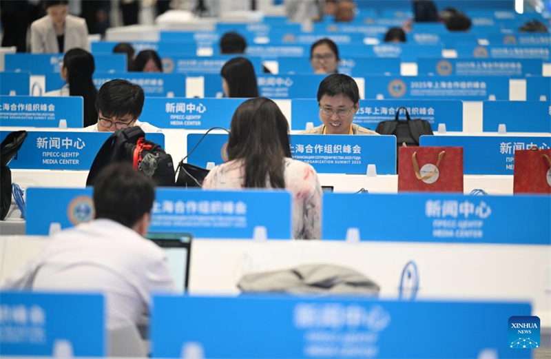 Ξεκίνησε το κέντρο Τύπου για τη Σύνοδο Κορυφής του Οργανισμού Συνεργασίας της Σαγκάης στον Δήμο Τιεντζίν