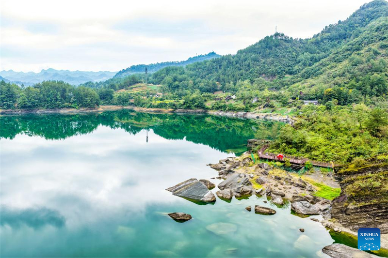 Τοπίο του φυσικό καταφυγίου του Υγροτόπου Σιαονανχάι στο δήμο Τσονγκτσίνγκ