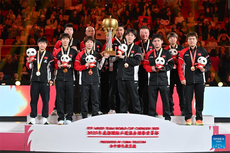 Η Κίνα κερδίζει τον τρίτο συνεχόμενο τίτλο στο Παγκόσμιο Κύπελλο Μικτών Ομάδων της ITTF